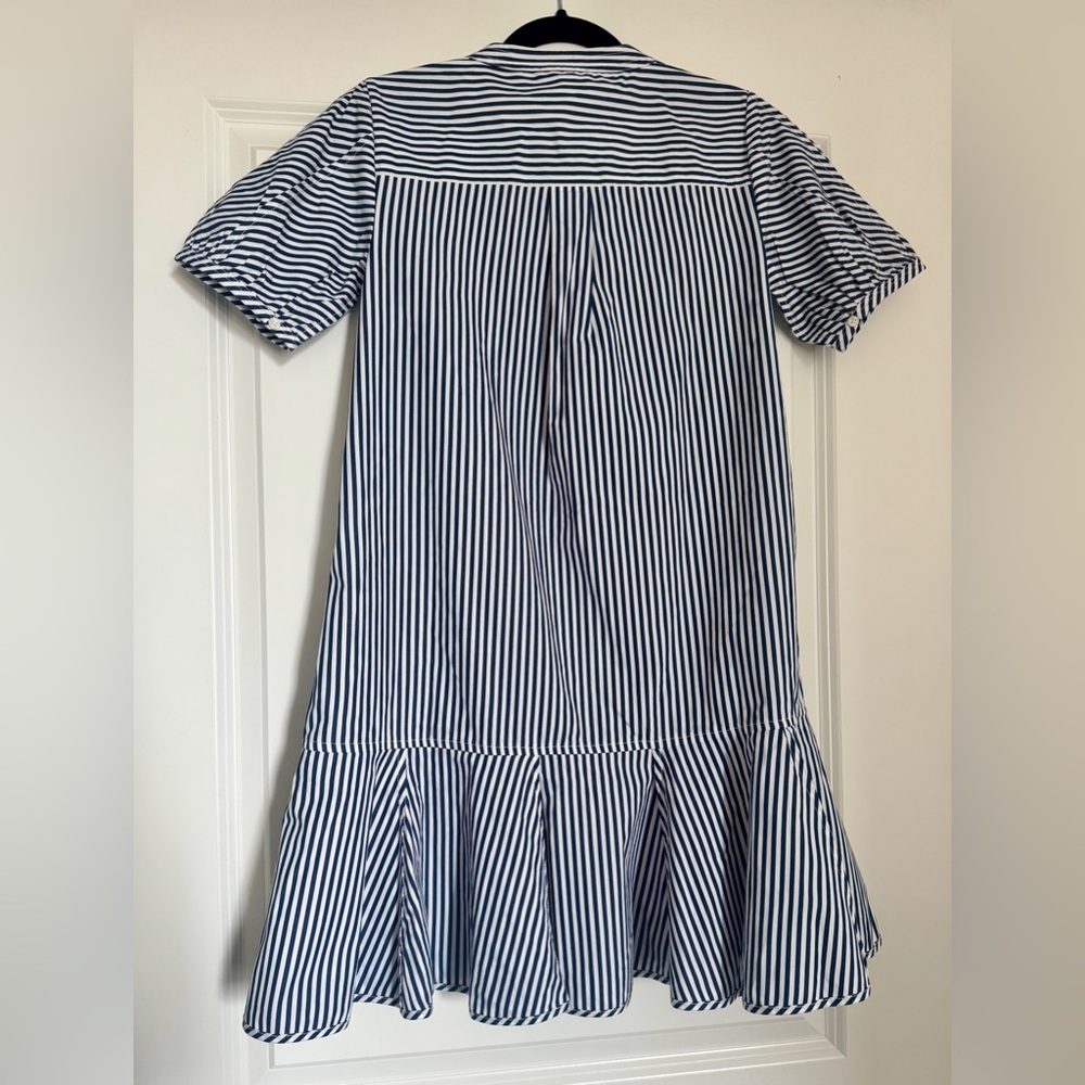 NWT! | J. Crew Delilah dress in striped 100% cotton poplin navy blue & white XXS - Picture 7 of 16